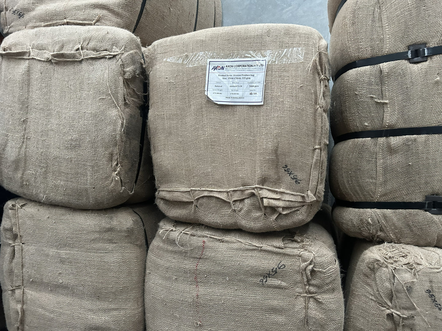 Bulk Hessian Bags 94cm L x56cm W Produce & Packaging Sacks - 500 pcs a Bale