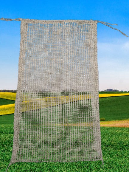 Jute Net/Mesh Bags - Potatoes, Onion, Garlic, Carrot, Firewood - 20kg Capacity Hanging view
