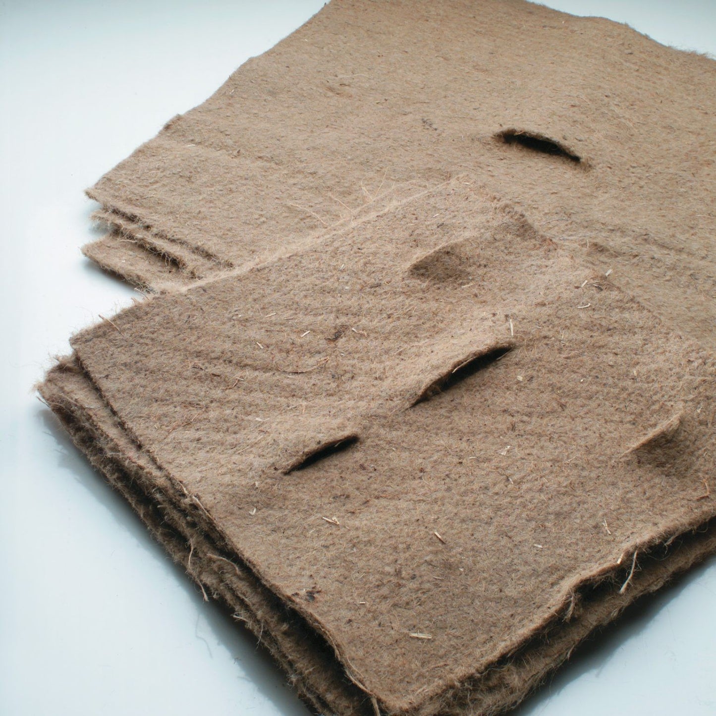 Jute Mat Squares Weed Control Felt with 4 Slits 37cm x 37cm - 50 in a pack