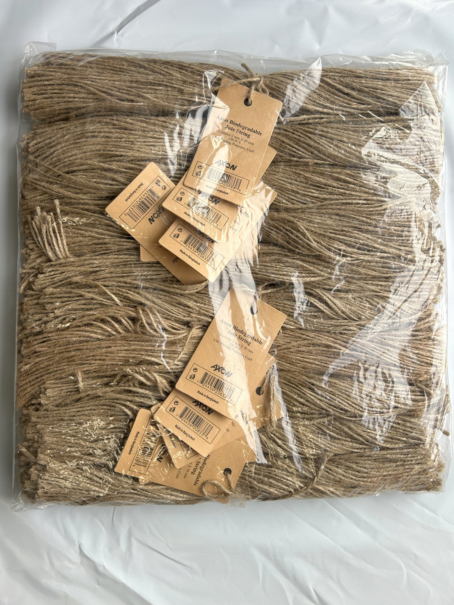 30cm Pre-cut 2-Ply Jute Twine Tie Strings – 200 Pcs in a Bundle
