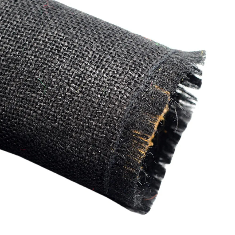 Black Hessian Fabric Roll 1.2m x 50m | 305gsm Jute view