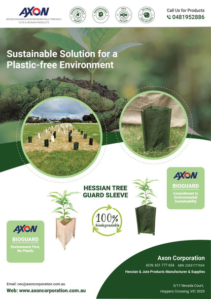 Biodegradable Tree Guard Hessian Sleeves (Green) - MOQ 100 pcs a Carton