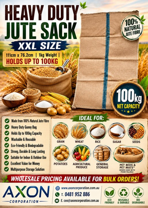 Heavy Duty Jute Sack XXL 111cm x 76.2cm | Commercial Grade Jute Bags