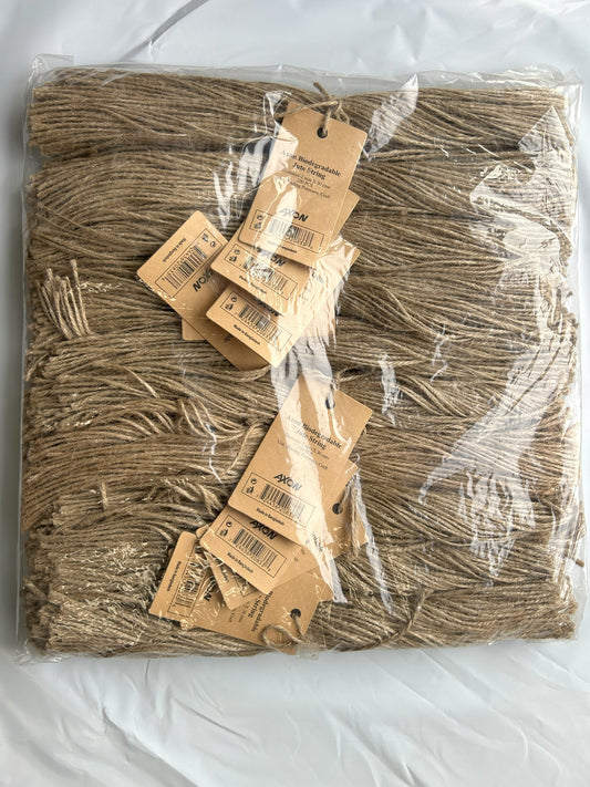 30cm Pre-cut 2-Ply Jute Twine Tie Strings – 200 Pcs in a Bundle